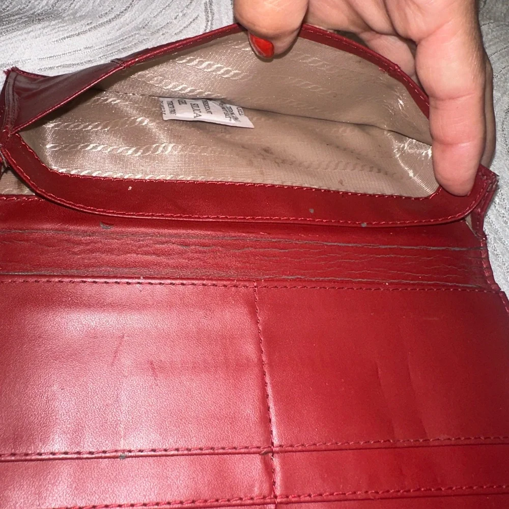 Prada Burgundy Crocodile-Embossed Leather Wallet - Picture 4 of 11